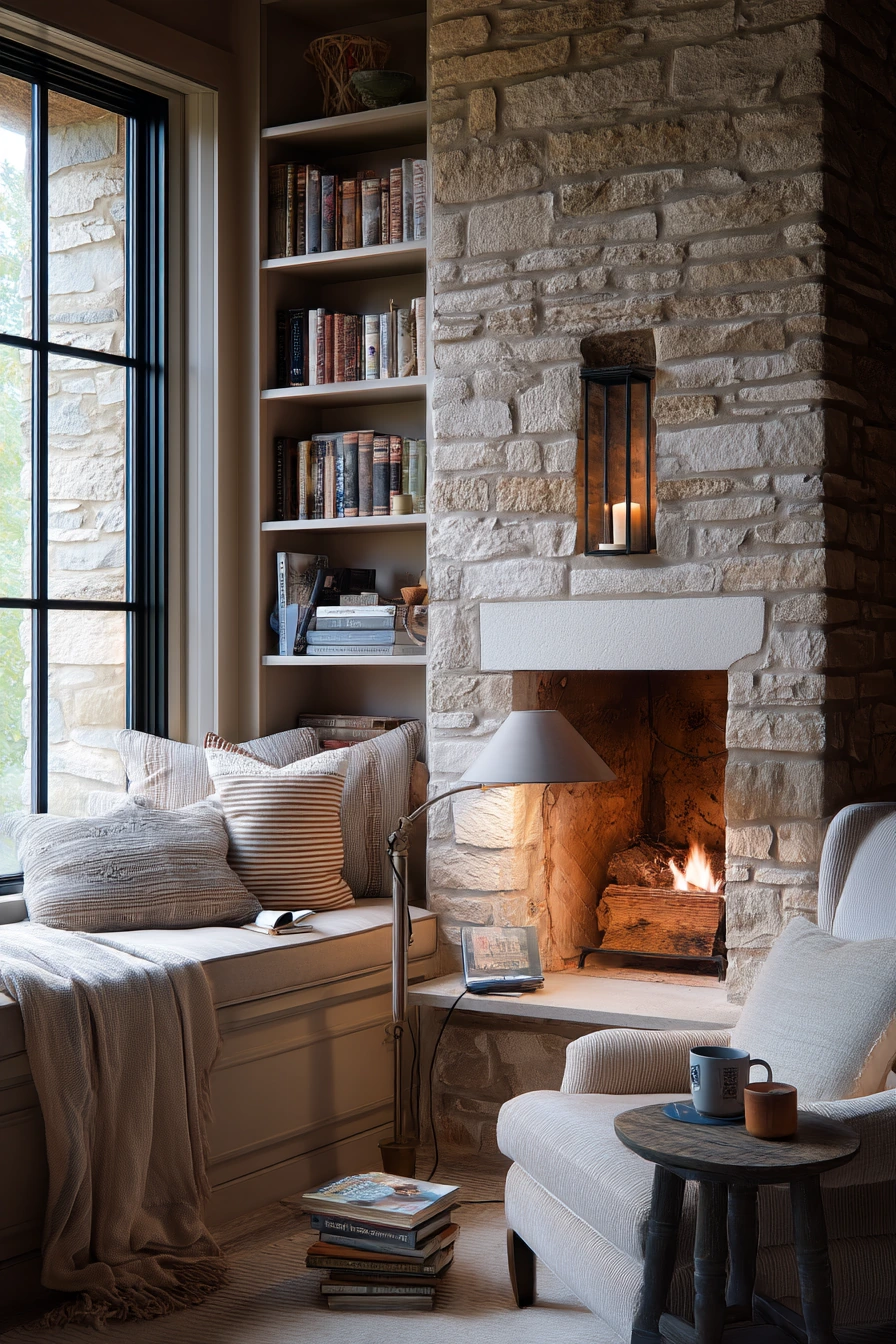 floor to ceiling fireplace ideas 29