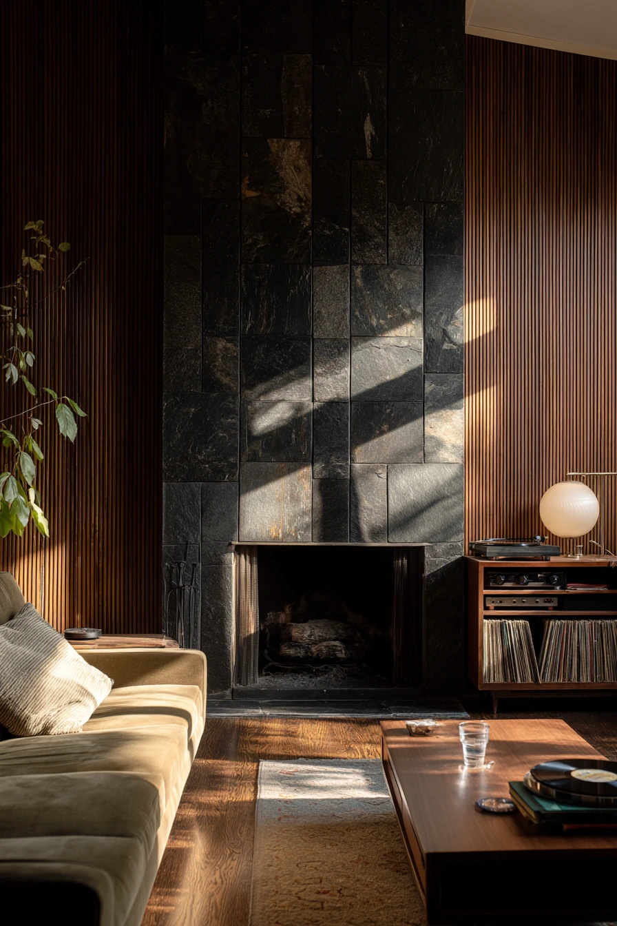floor to ceiling fireplace ideas 34