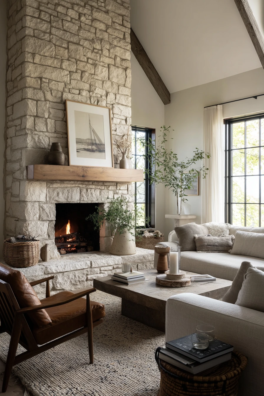 floor to ceiling fireplace ideas 4