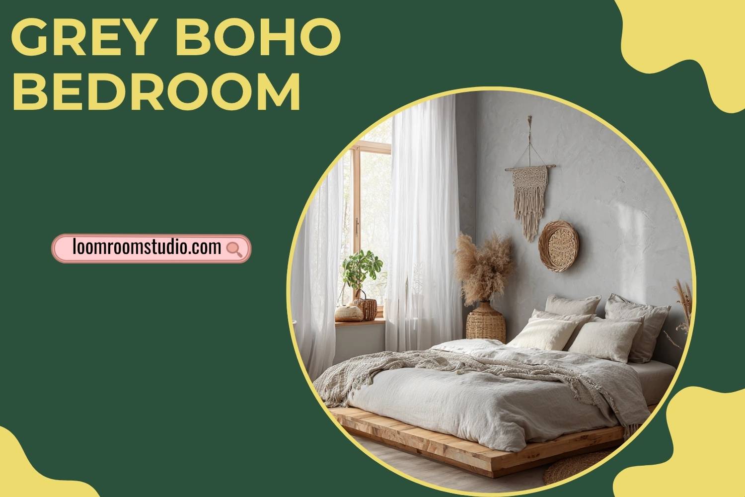 grey boho bedroom