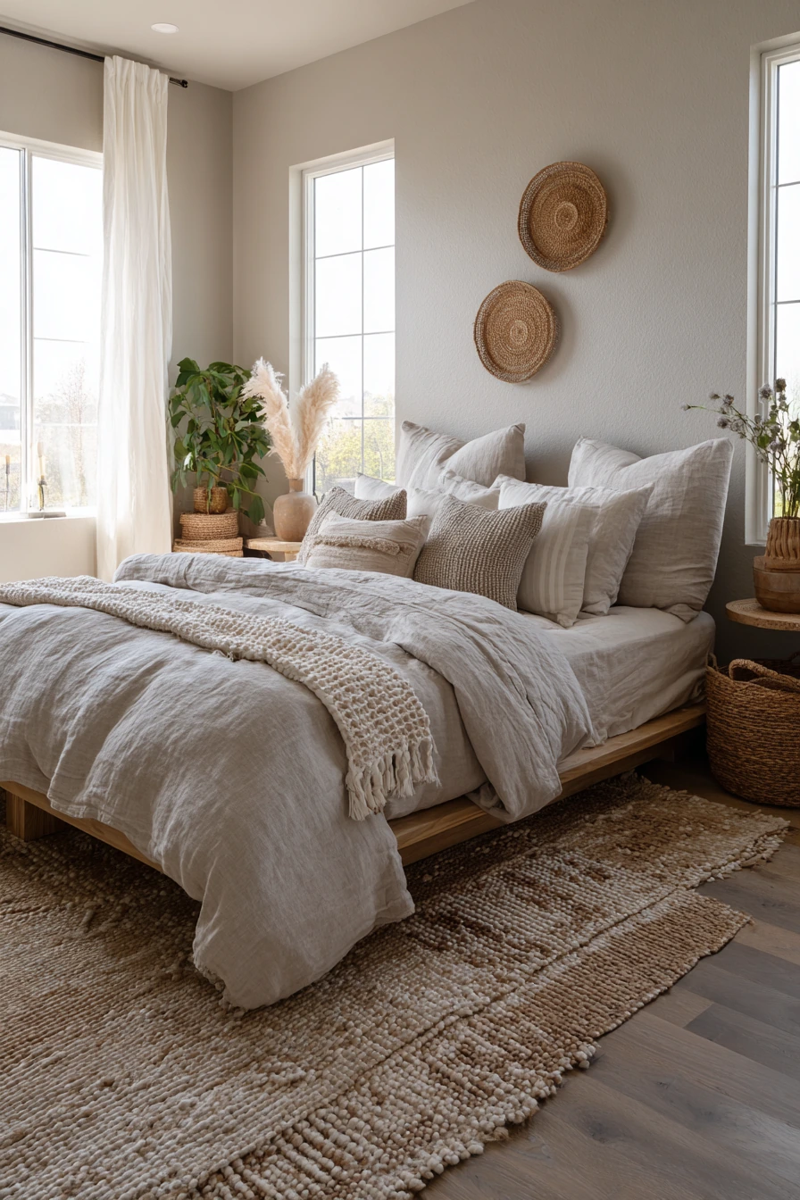 grey boho bedroom 1