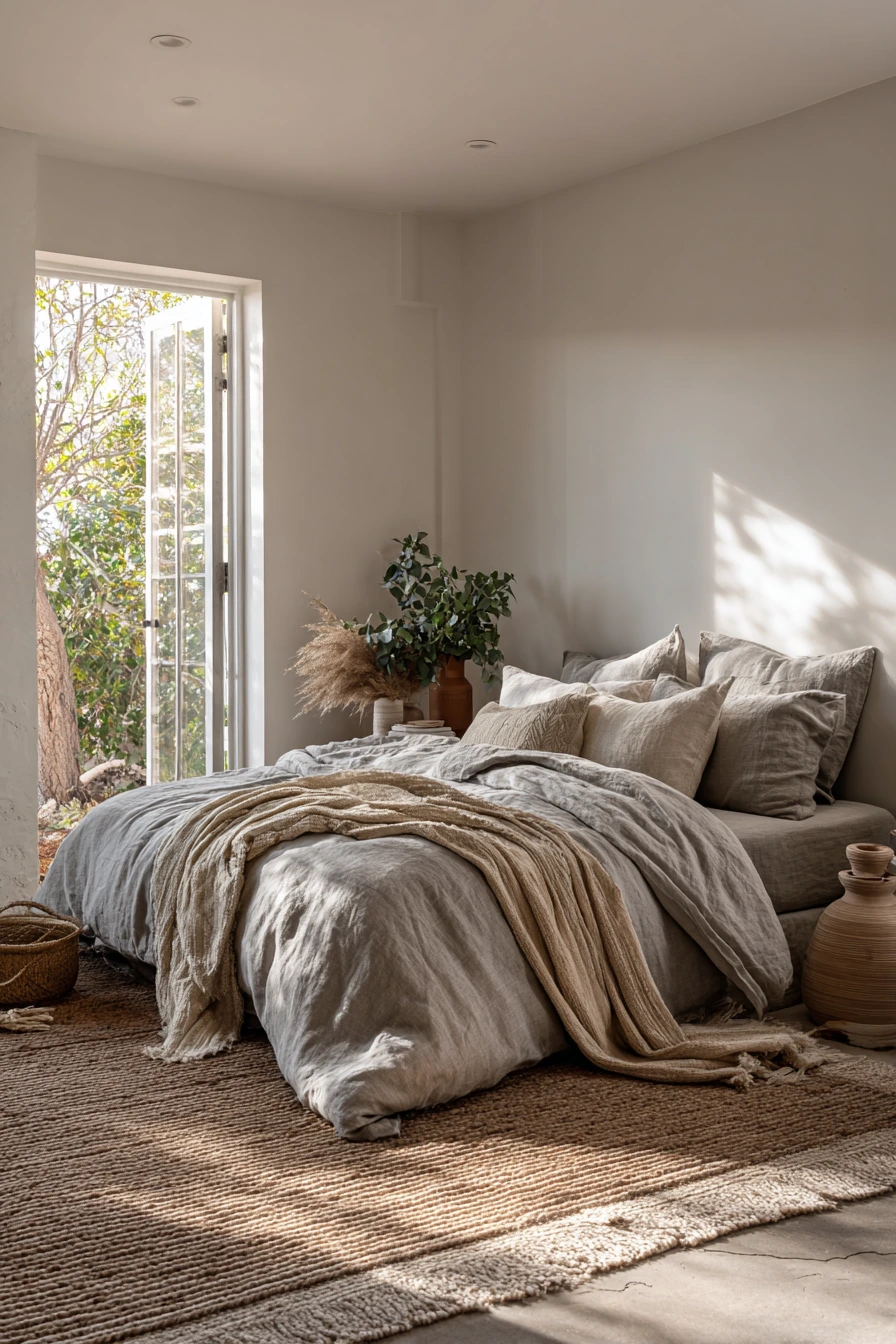 grey boho bedroom 11