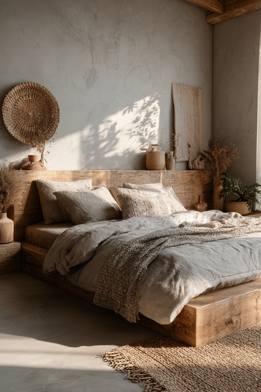 grey boho bedroom 17