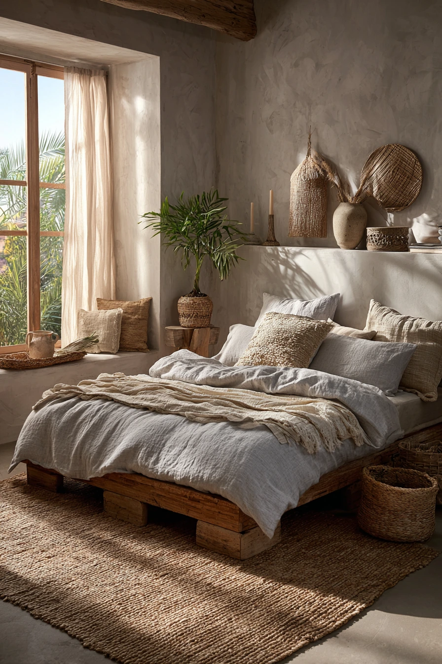 grey boho bedroom 2