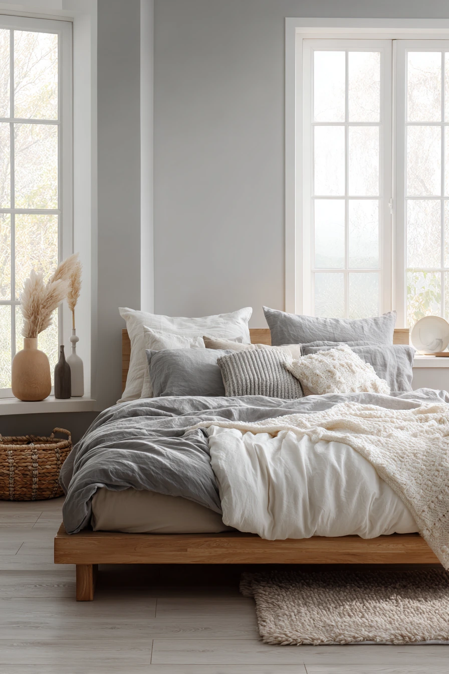 grey boho bedroom 21