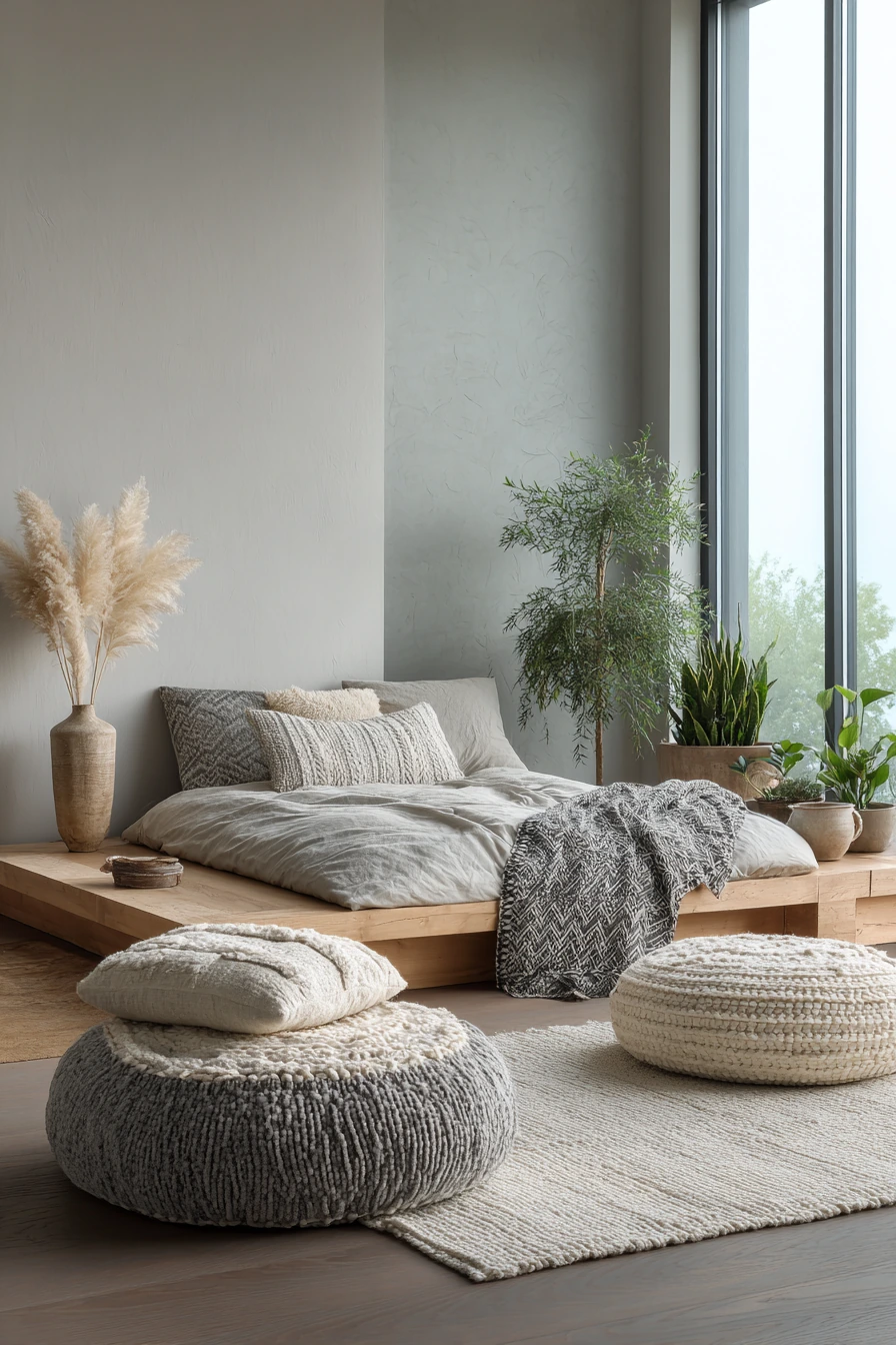 grey boho bedroom 35