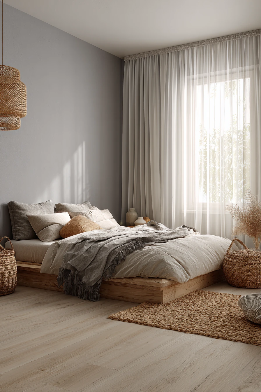 grey boho bedroom 5