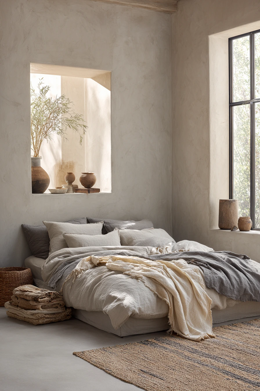 grey boho bedroom 9