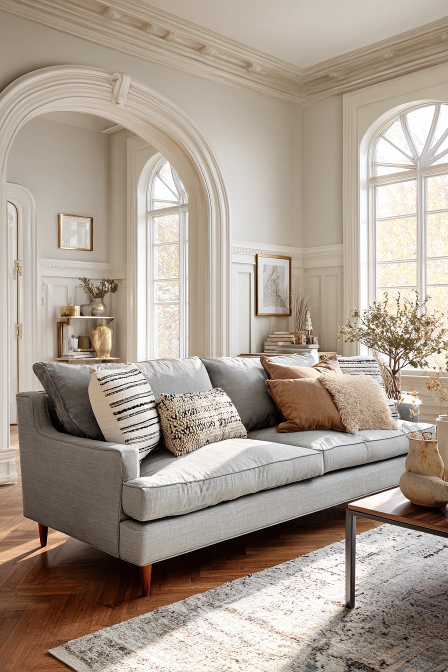 grey couch aesthetic 40