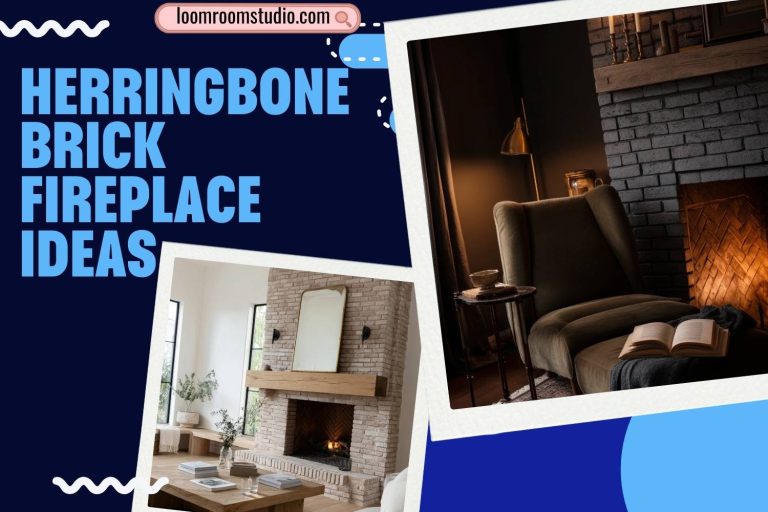 herringbone brick fireplace ideas