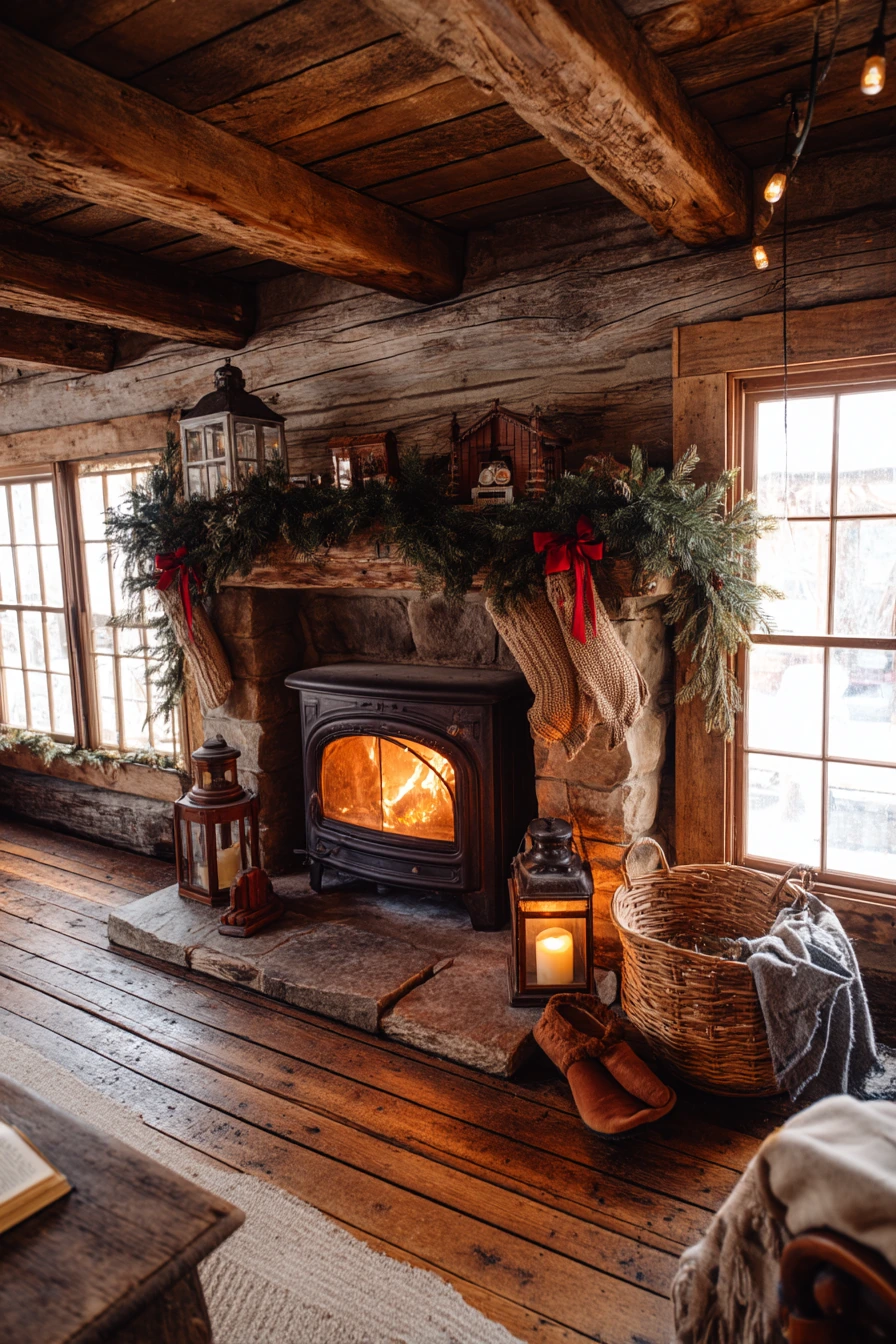 holiday fireplace decorating ideas 11