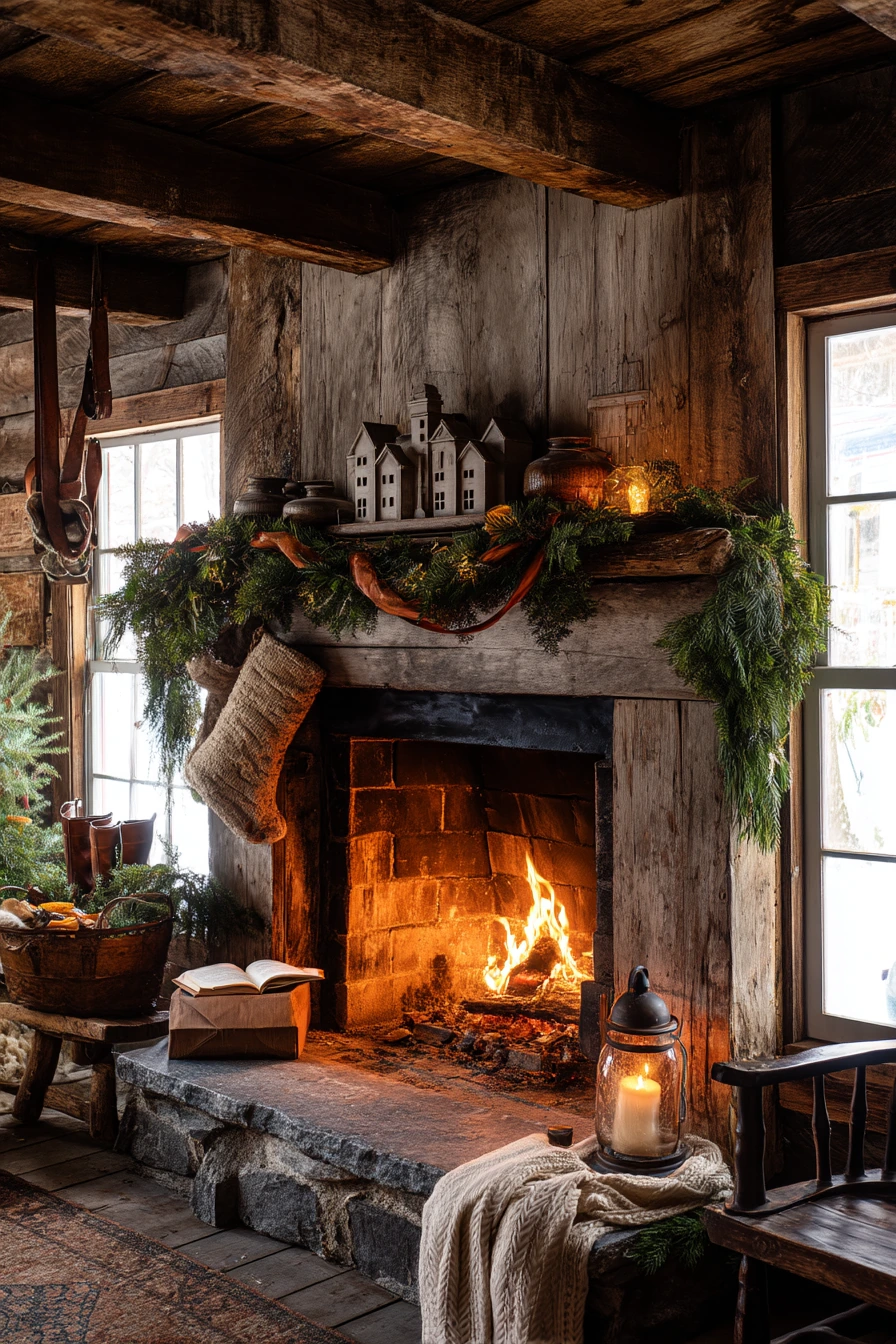 holiday fireplace decorating ideas 12