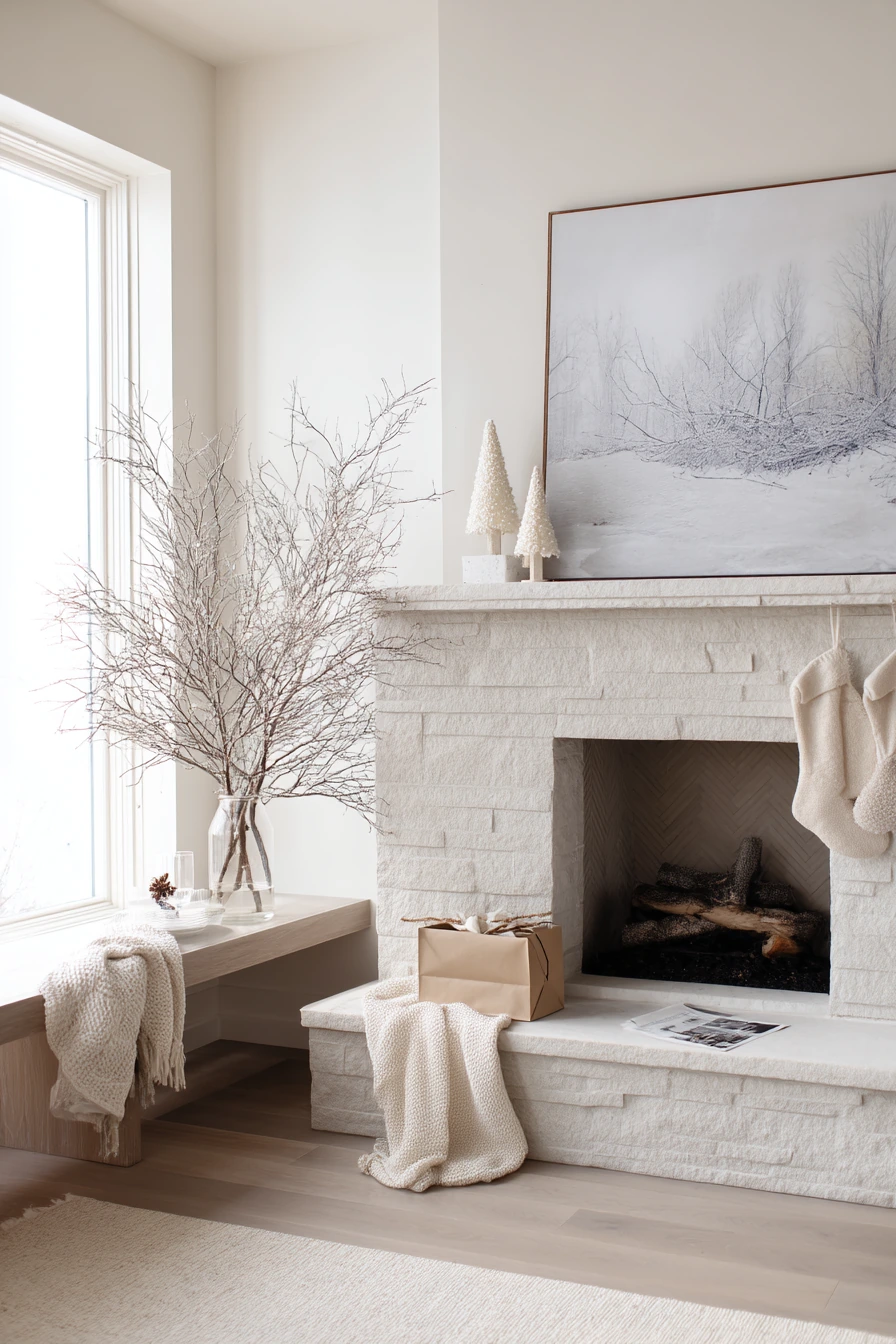 holiday fireplace decorating ideas 15