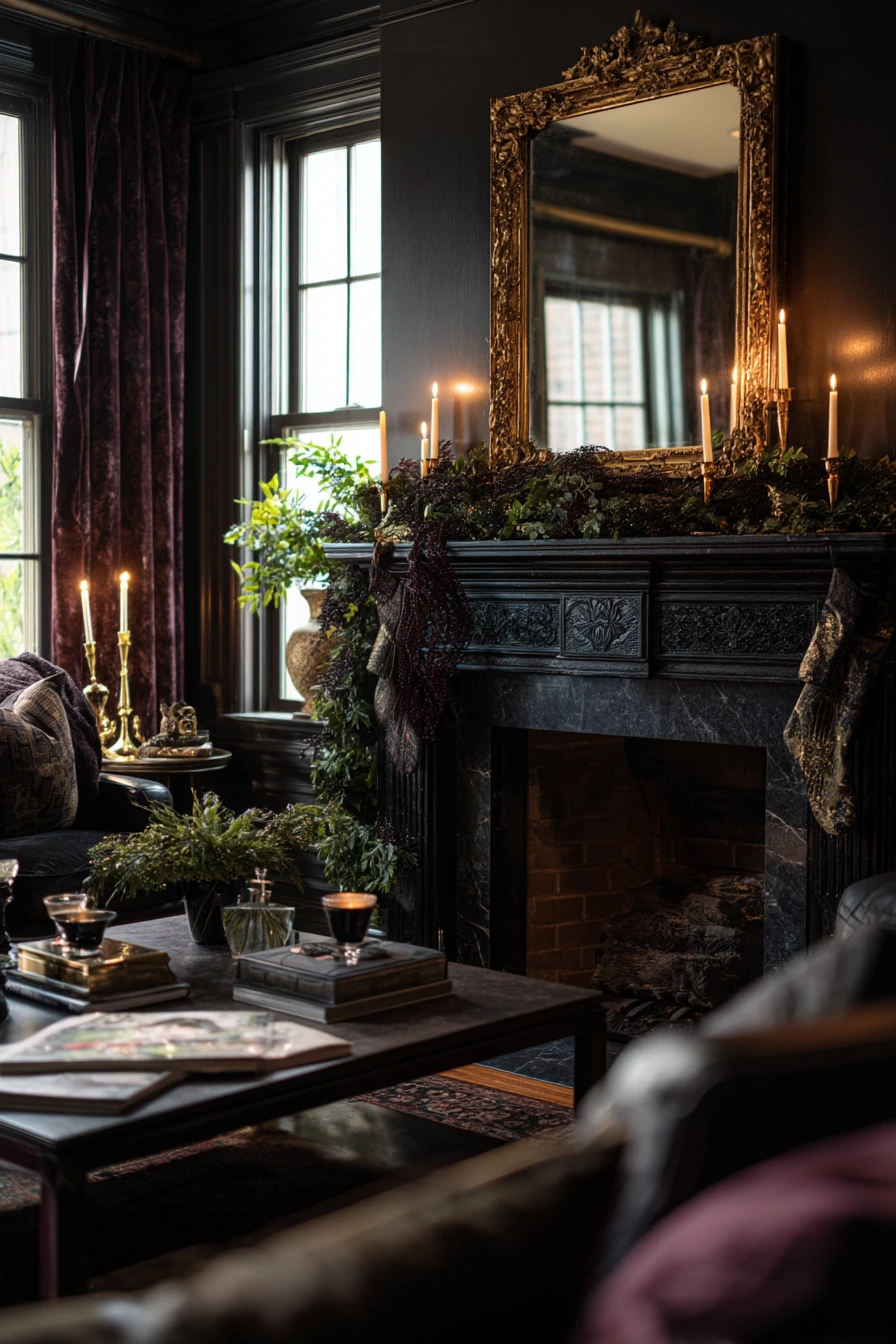 holiday fireplace decorating ideas 21