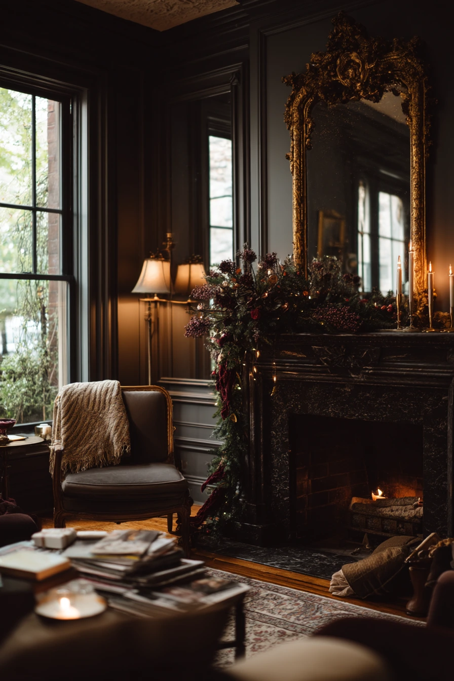 holiday fireplace decorating ideas 23