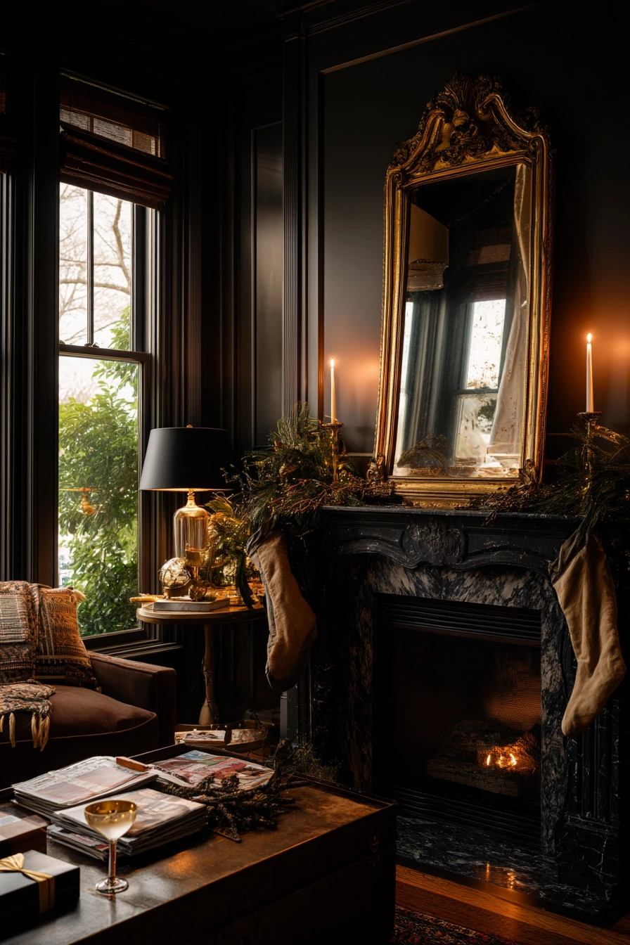 holiday fireplace decorating ideas 24