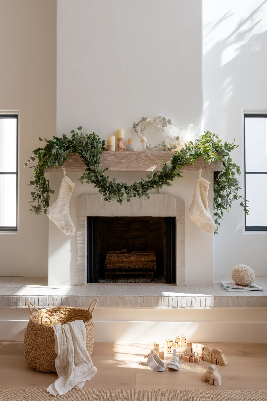 holiday fireplace decorating ideas 28