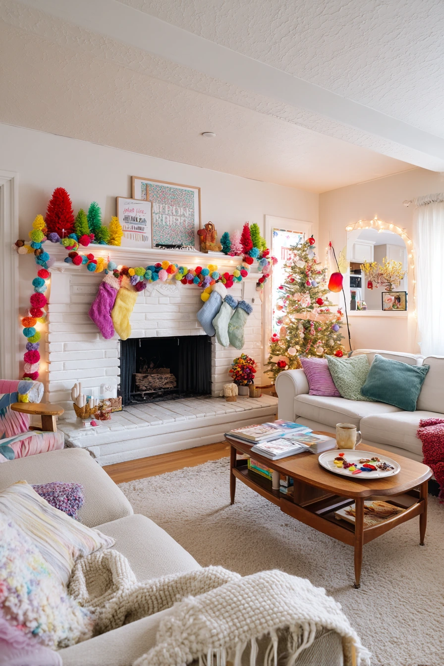 holiday fireplace decorating ideas 29
