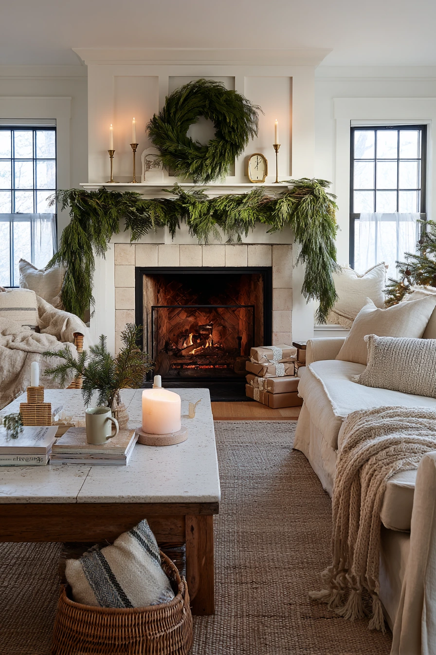 holiday fireplace decorating ideas 3