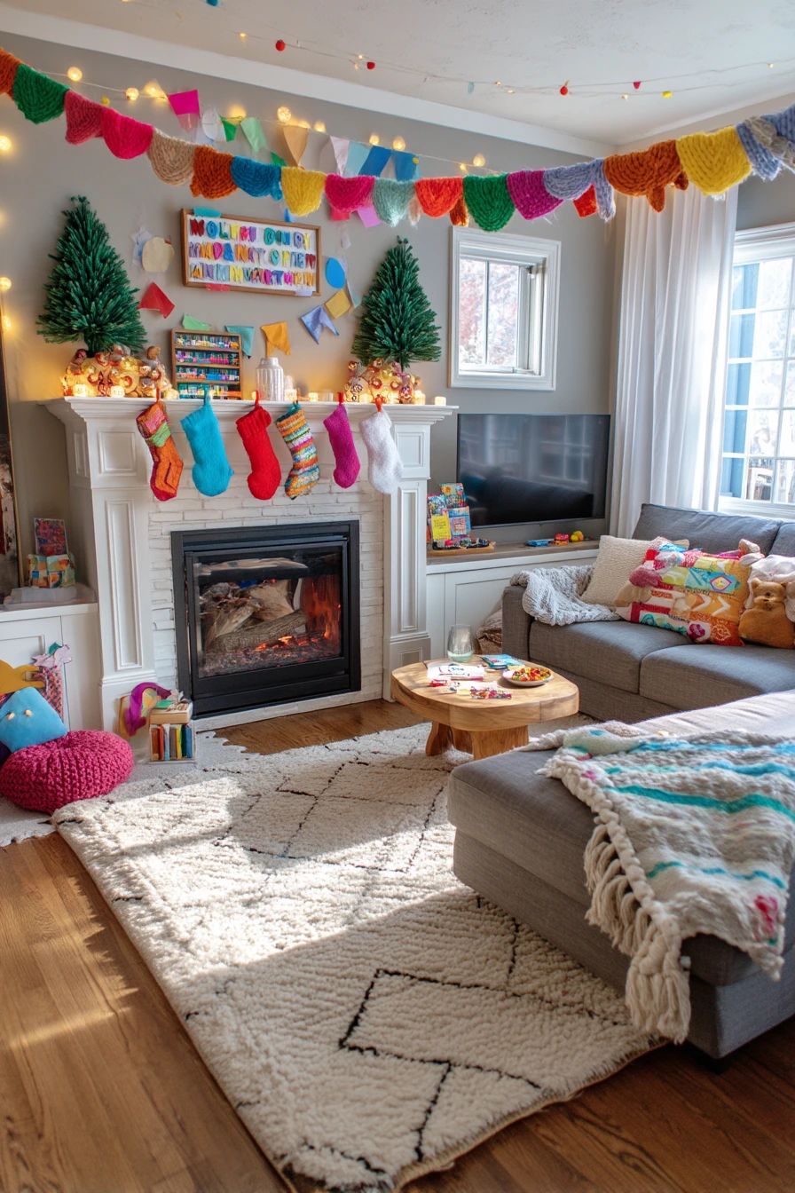 holiday fireplace decorating ideas 30