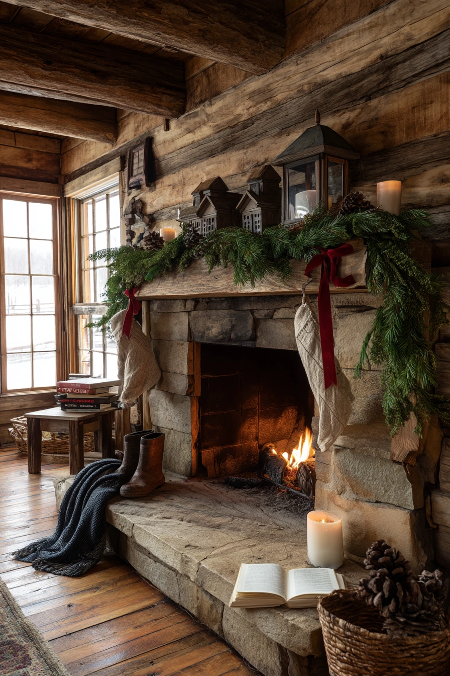 holiday fireplace decorating ideas 9