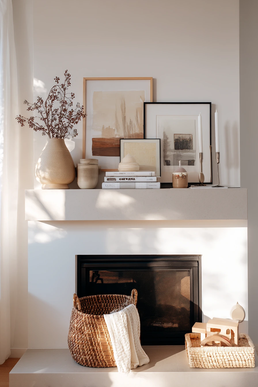 modern mantel decor ideas 15