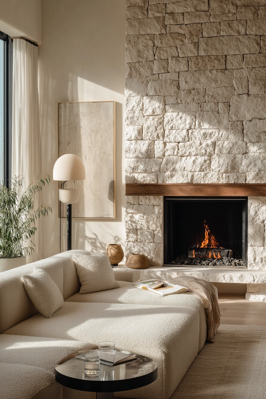modern stone fireplace ideas 1