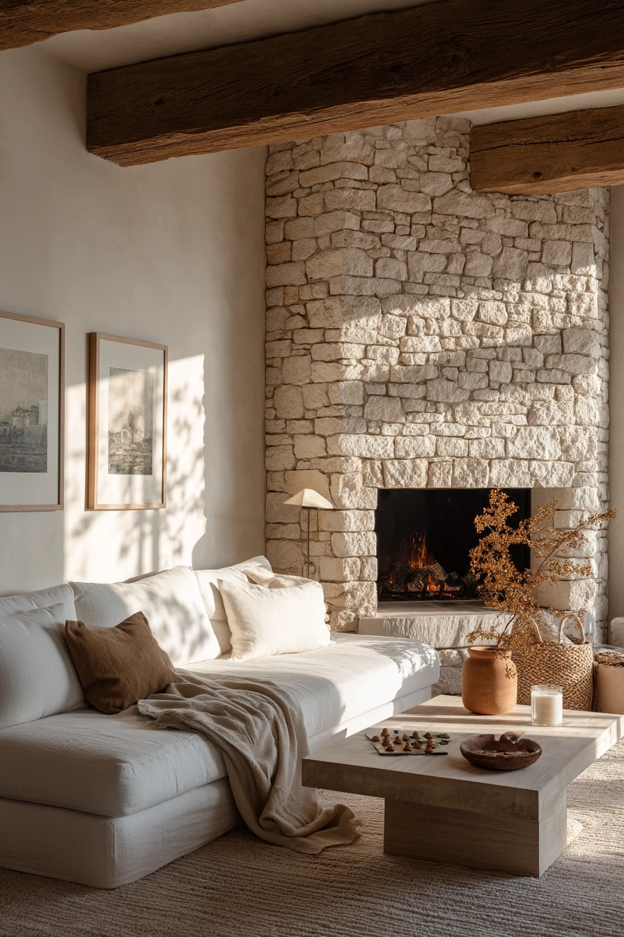 modern stone fireplace ideas 17