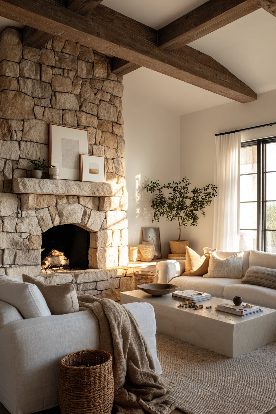 modern stone fireplace ideas 19