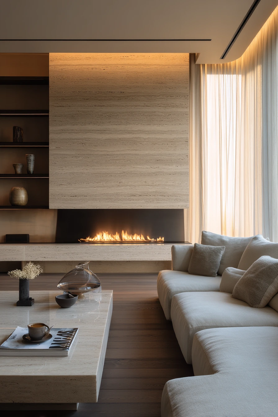 modern stone fireplace ideas 21