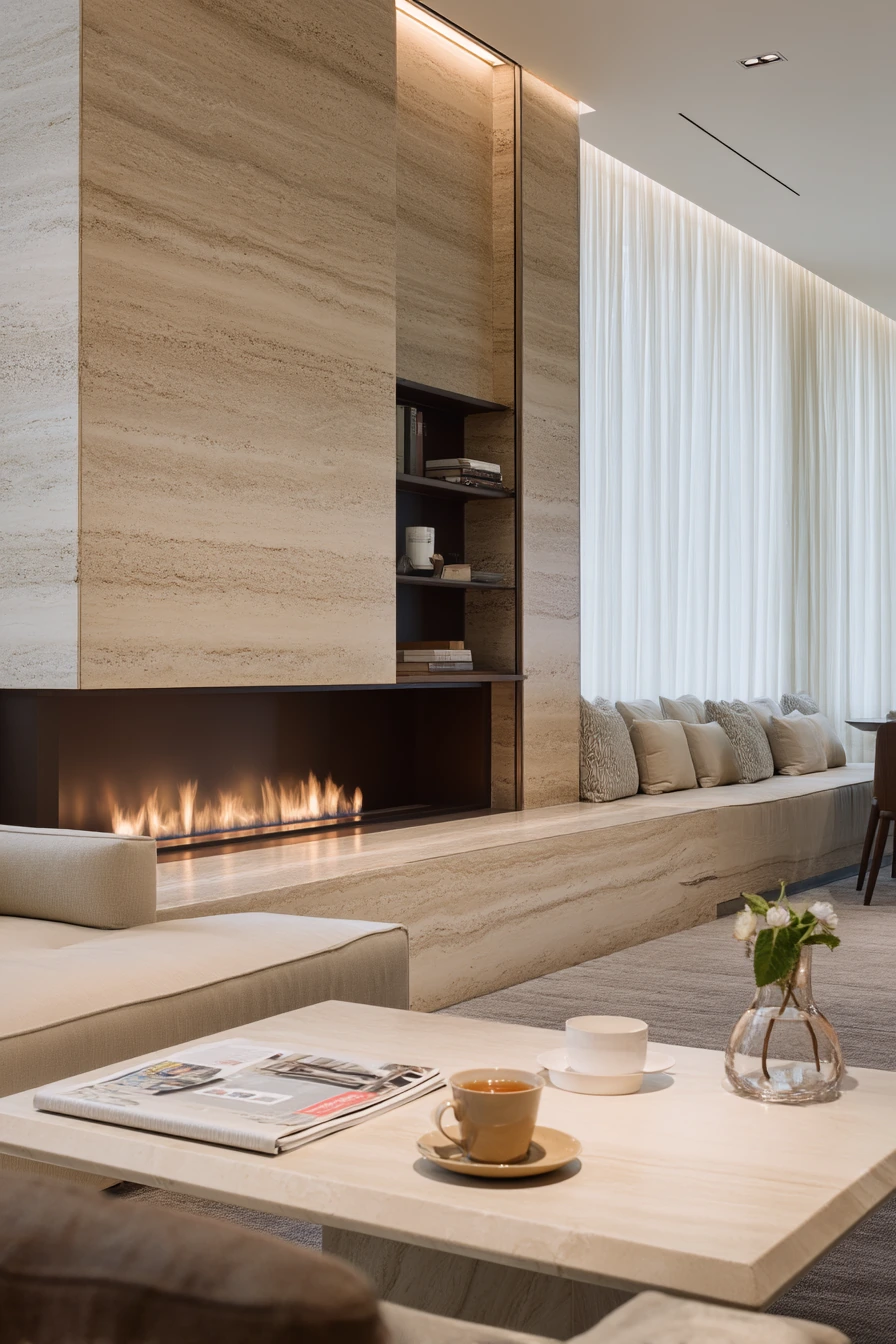 modern stone fireplace ideas 22