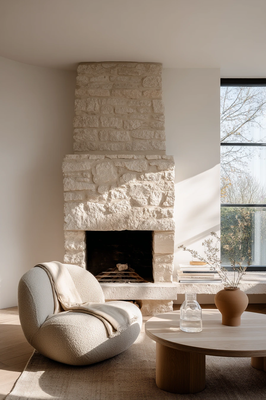 modern stone fireplace ideas 27