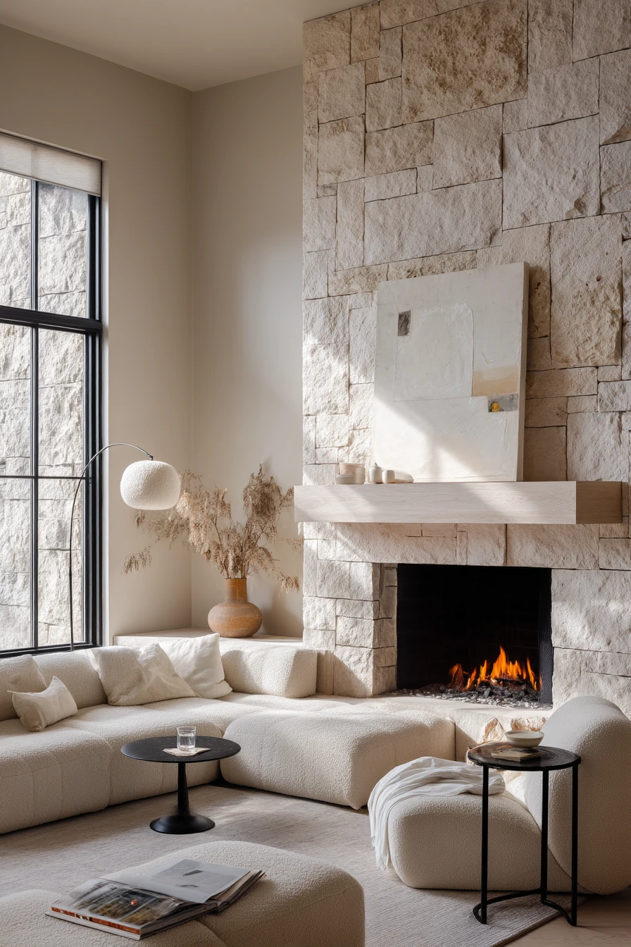 modern stone fireplace ideas 3