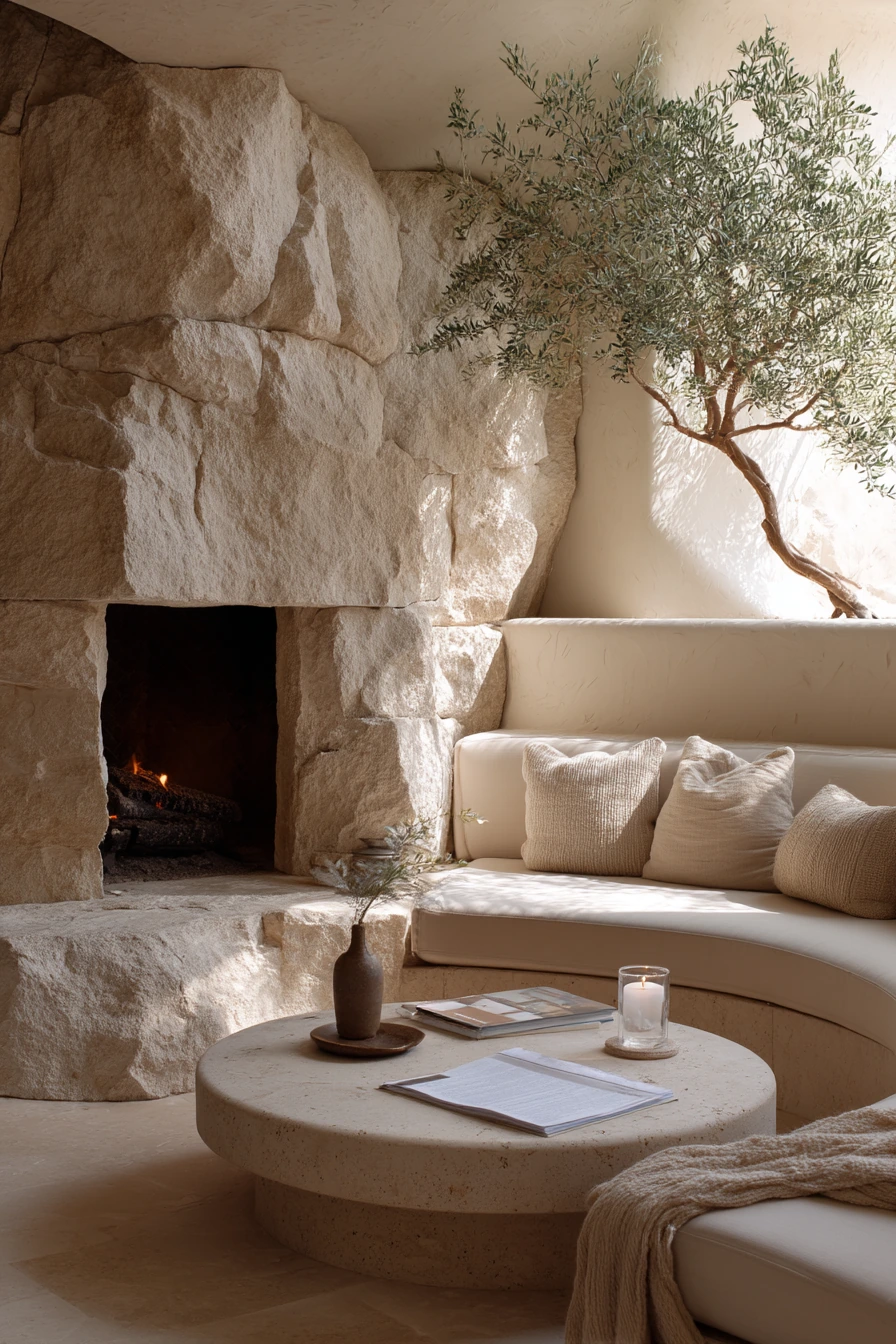 modern stone fireplace ideas 33