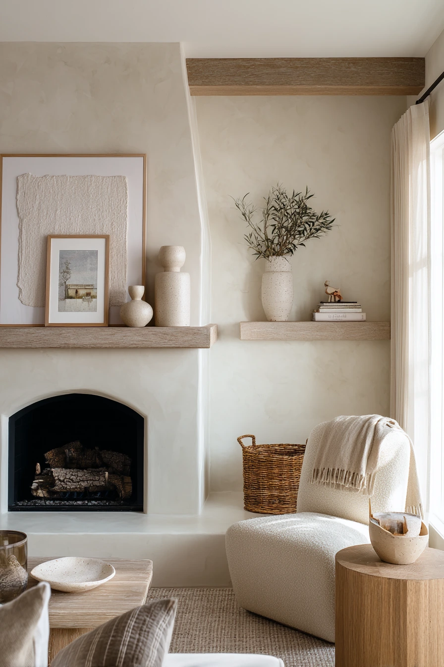 neutral mantel decor ideas 1