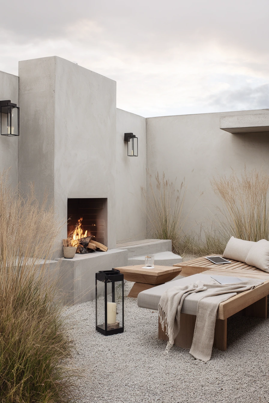 outdoor fireplace ideas 34