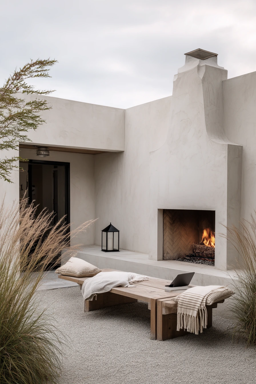 outdoor fireplace ideas 35