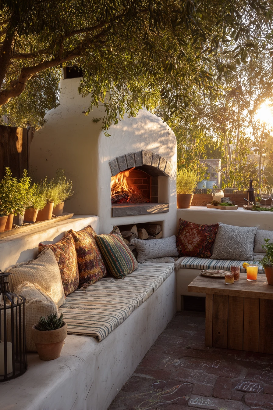 outdoor fireplace ideas 37