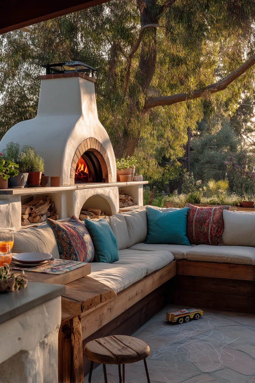outdoor fireplace ideas 38