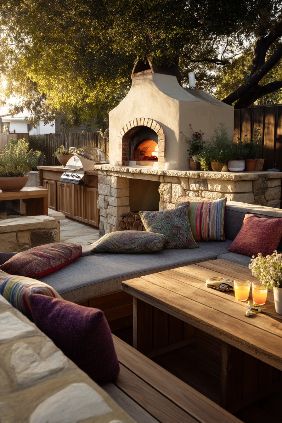outdoor fireplace ideas 39