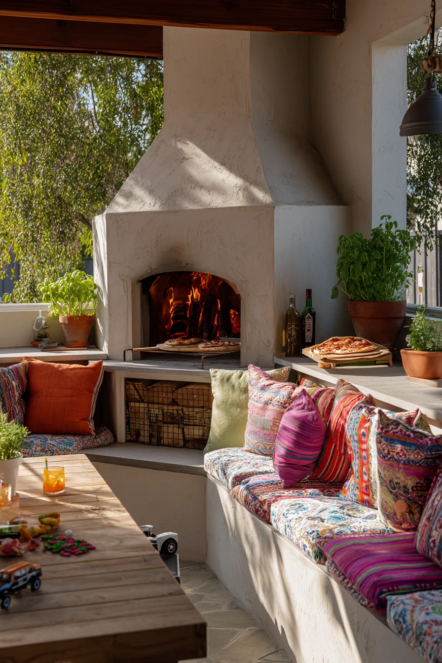 outdoor fireplace ideas 40