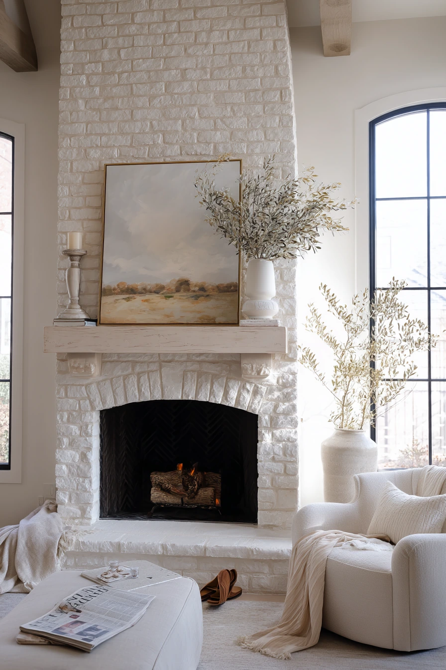 painted fireplace ideas 29