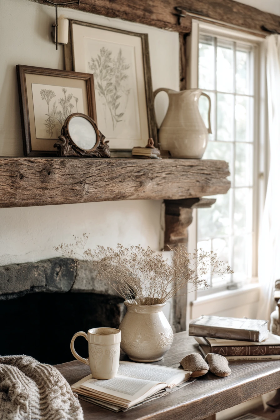 rustic mantel styling ideas 11