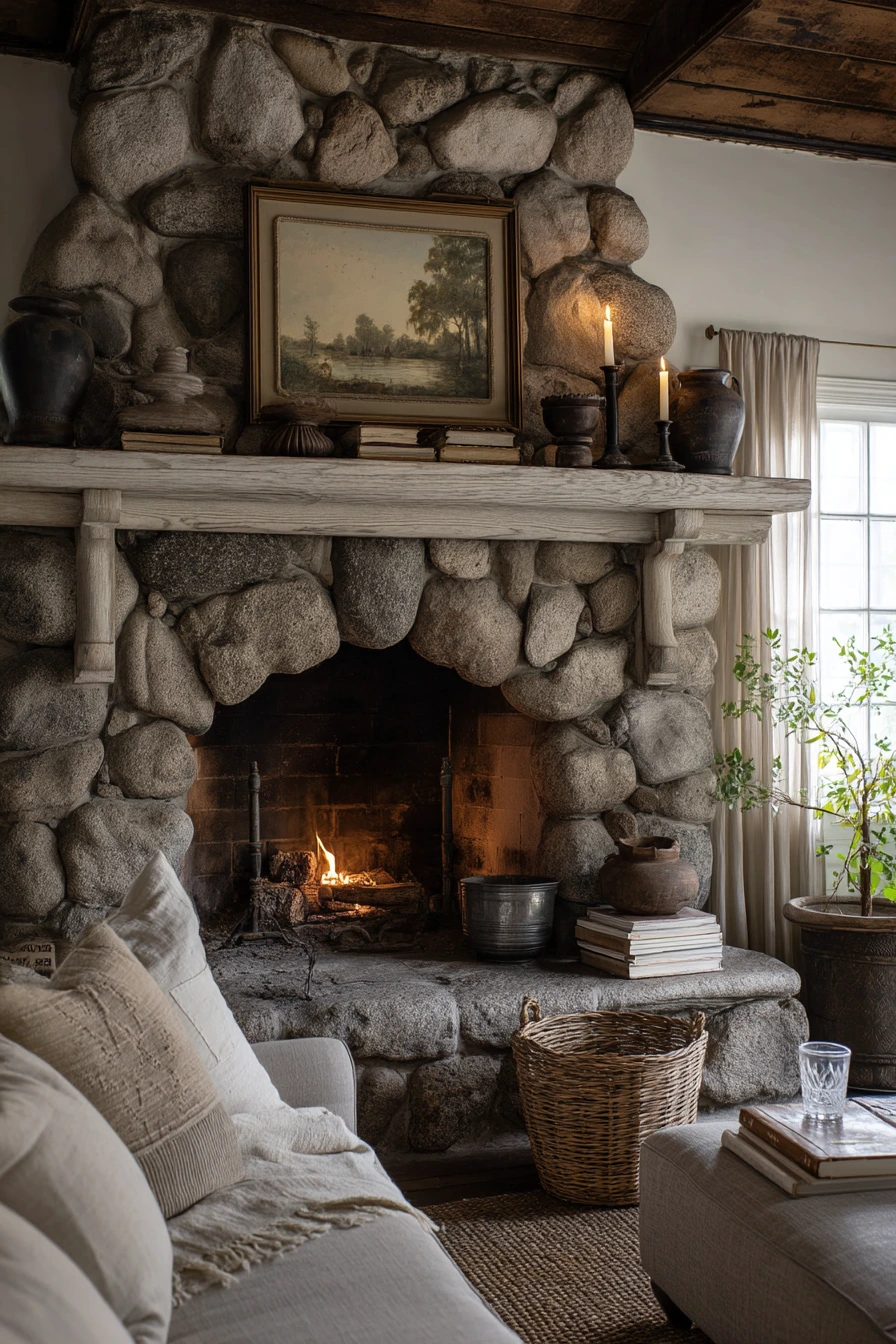rustic mantel styling ideas 13