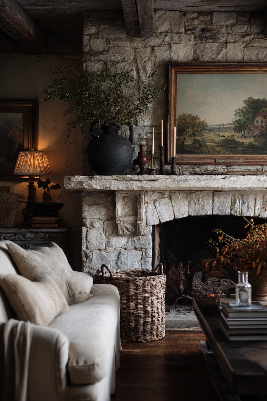 rustic mantel styling ideas 15