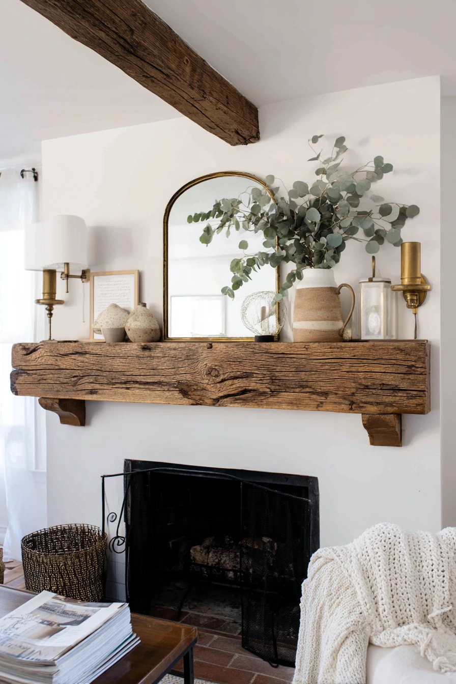 rustic mantel styling ideas 17