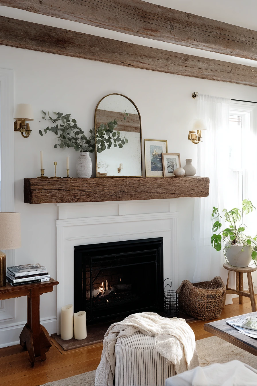 rustic mantel styling ideas 18