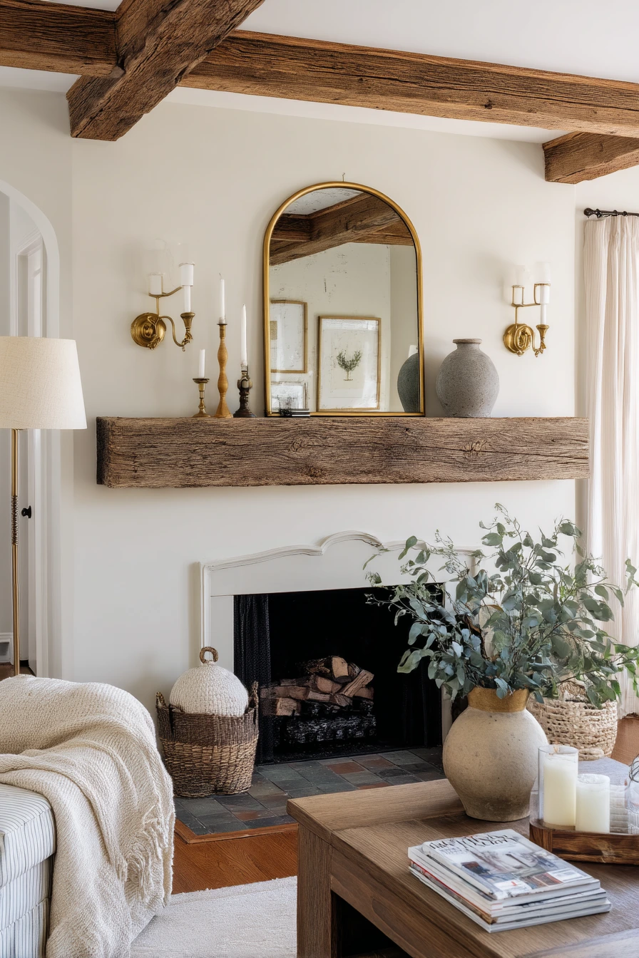 rustic mantel styling ideas 19