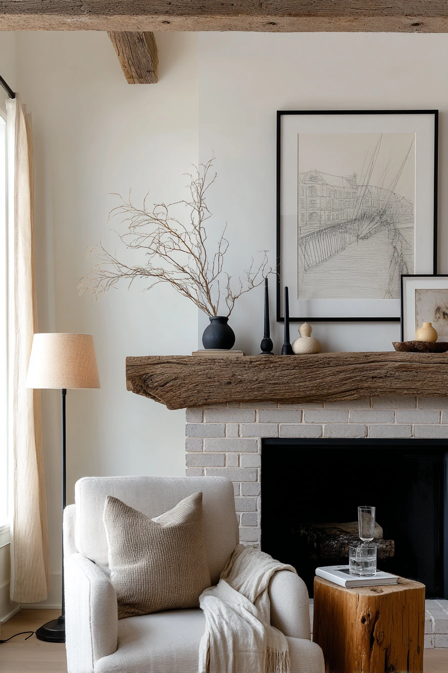 rustic mantel styling ideas 22