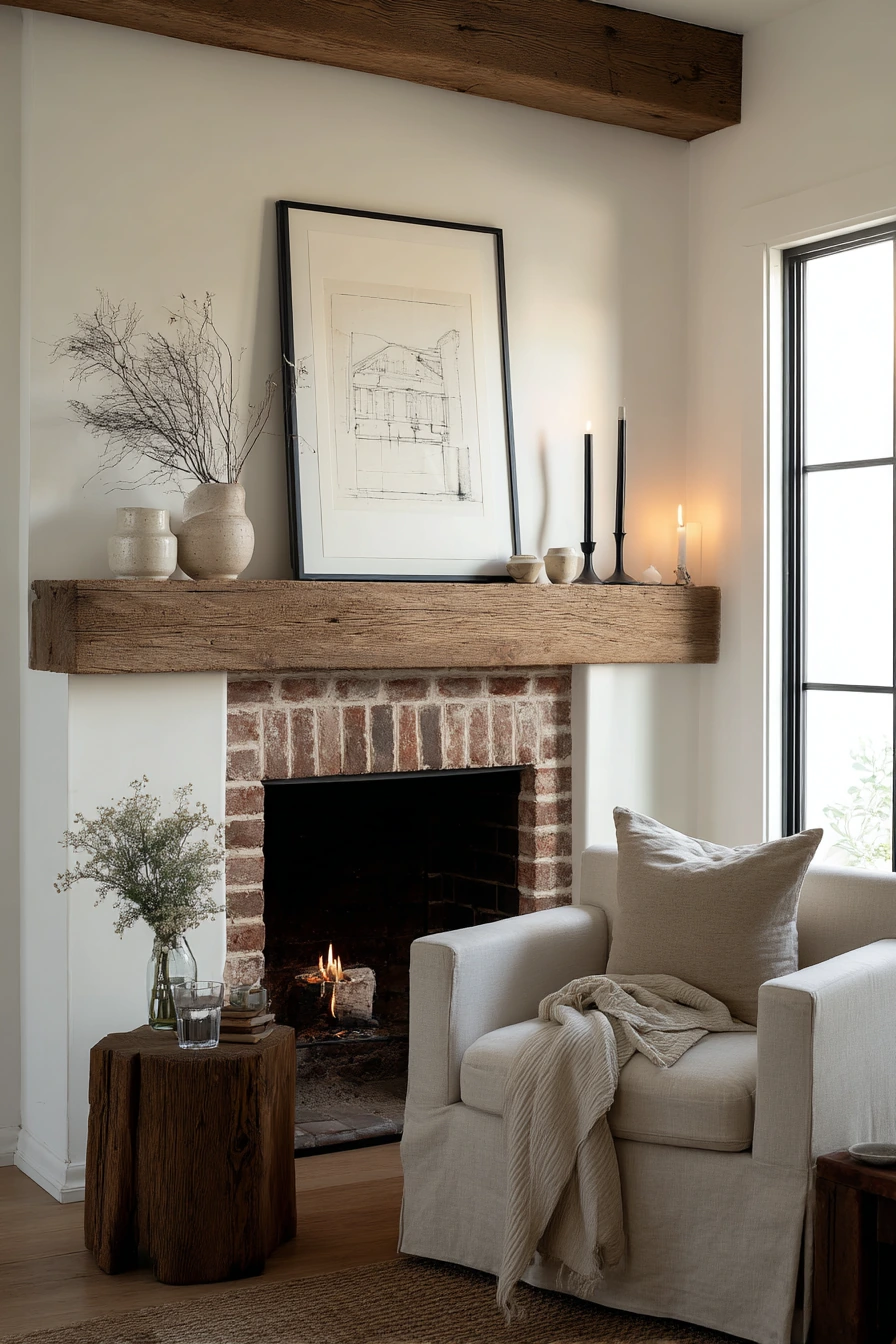 rustic mantel styling ideas 23